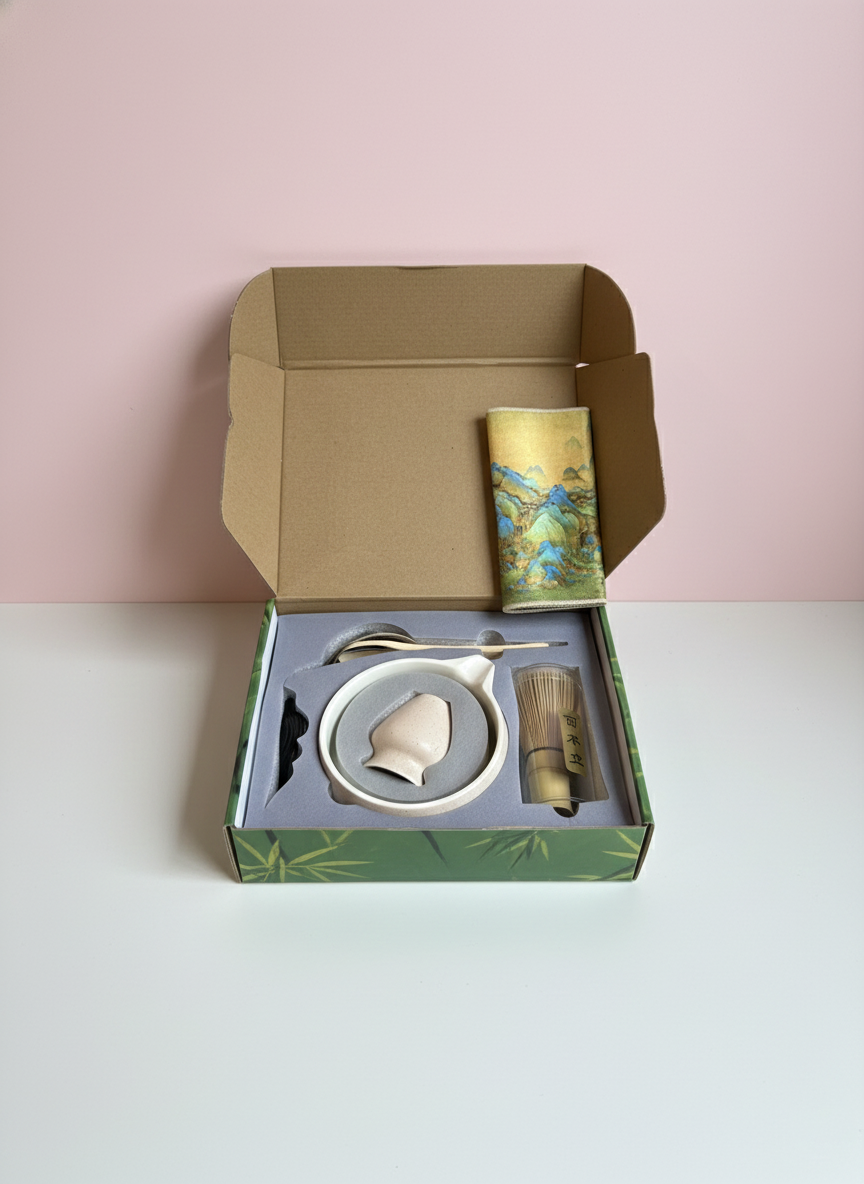 Soft Beige Matcha Tea Set, Complete Edition (8 Pieces)