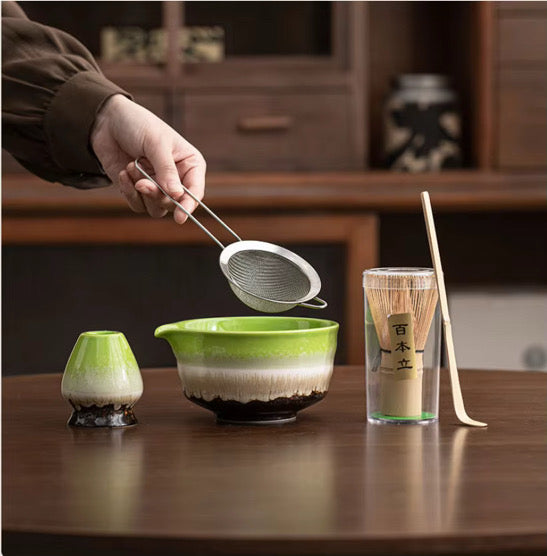 Complete Matcha Tea Set – Green Gradient Edition