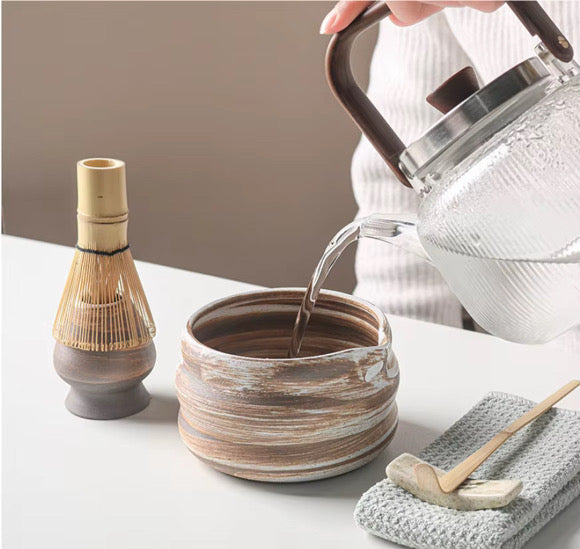 Complete Matcha Tea Set – Rustic Earth Edition