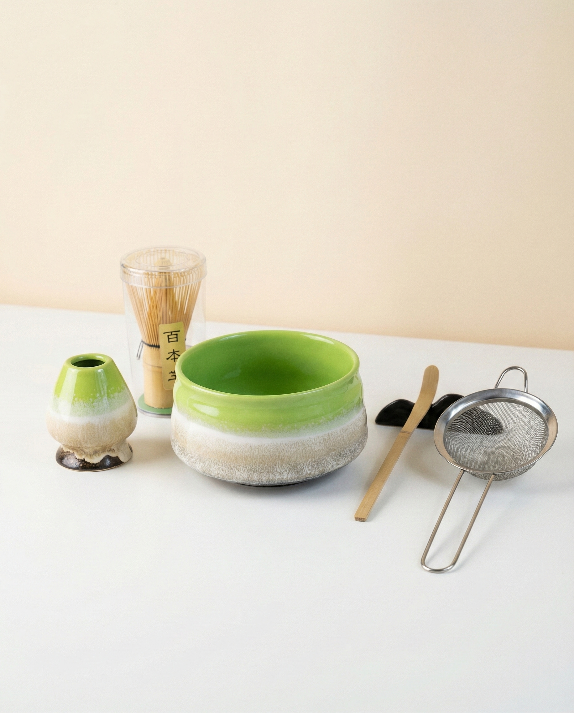 Complete Matcha Tea Set, Green Gradient Edition (6 Pieces)
