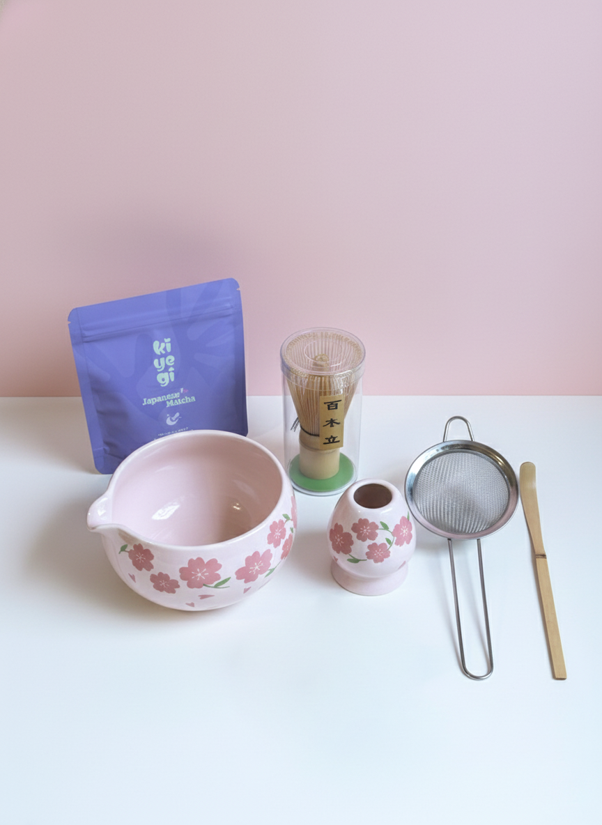 Sakura Pink Matcha Tea Set (5 Piece Edition)