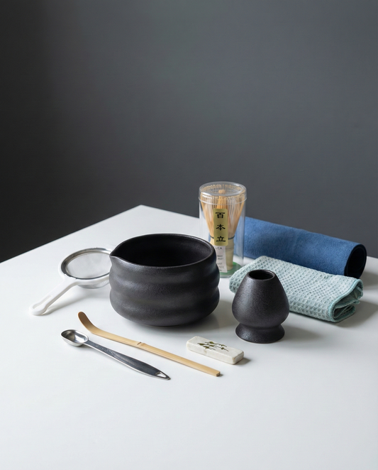 Complete Matcha Tea Set, Modern Black Edition (10-Piece Set)