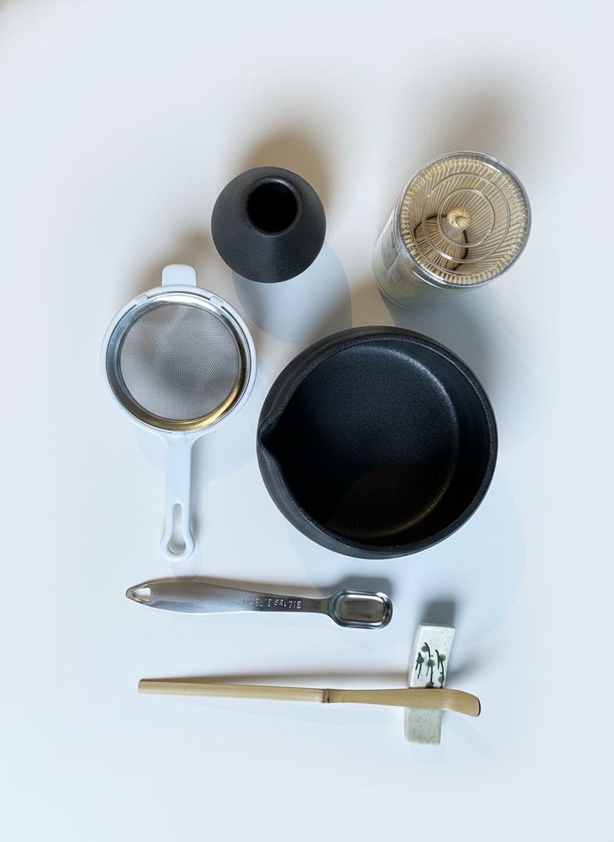 Complete Matcha Tea Set, Modern Black Edition (10-Piece Set)