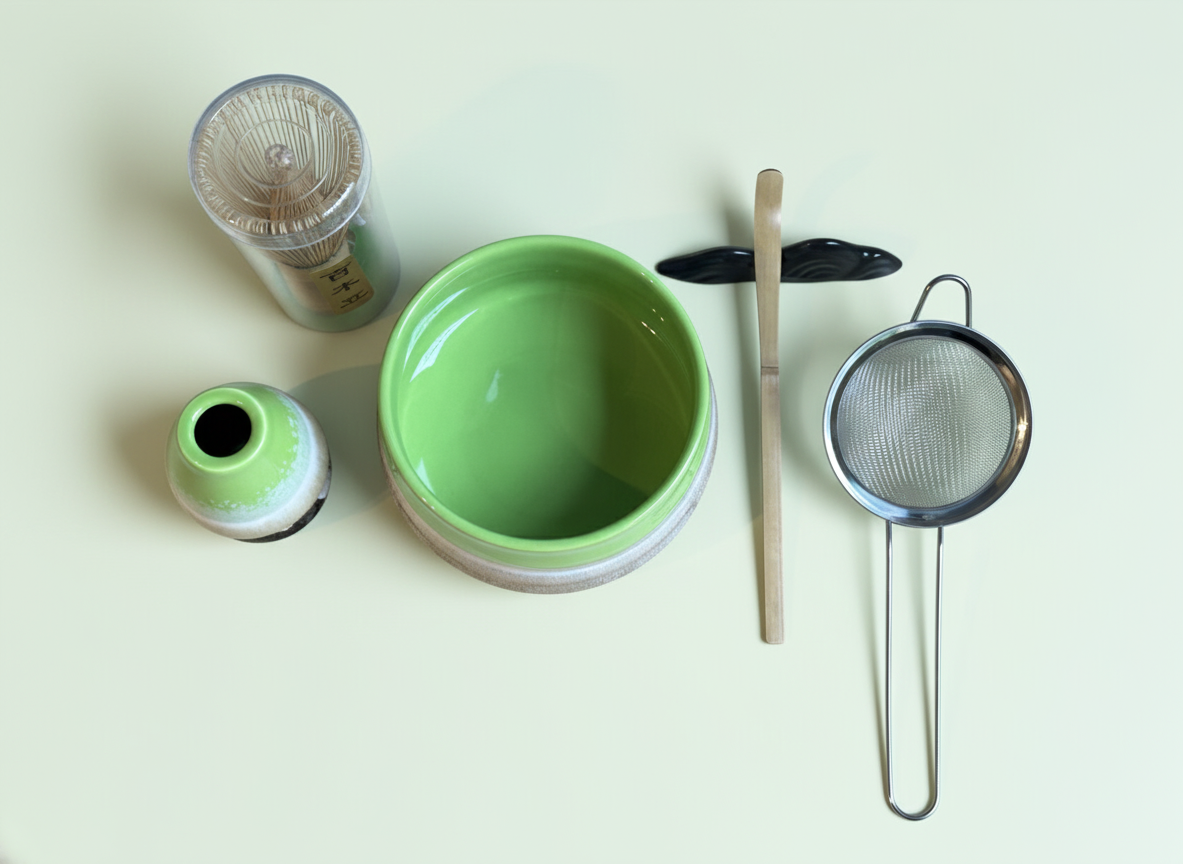 Complete Matcha Tea Set, Green Gradient Edition (6 Pieces)