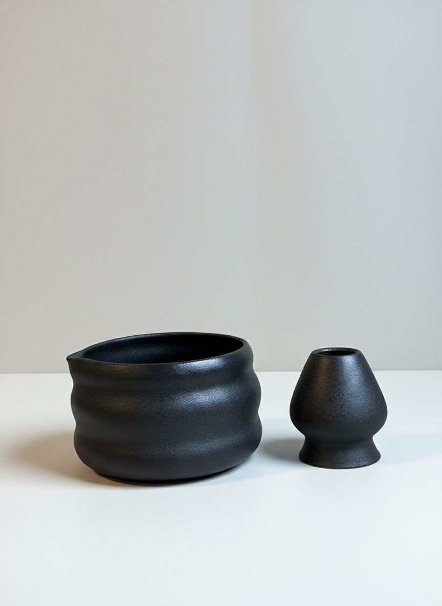 Complete Matcha Tea Set, Modern Black Edition (10-Piece Set)