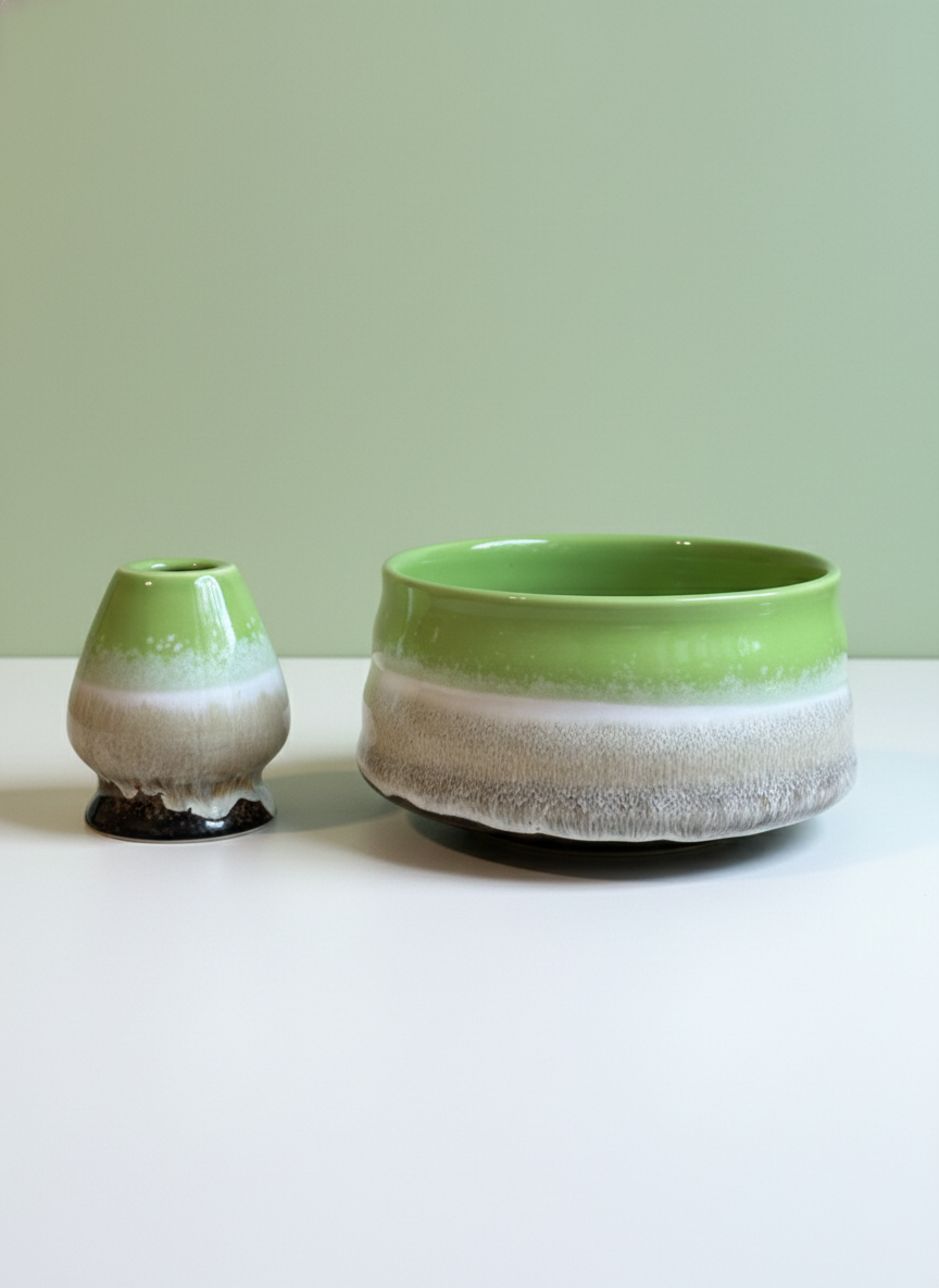 Complete Matcha Tea Set, Green Gradient Edition (6 Pieces)