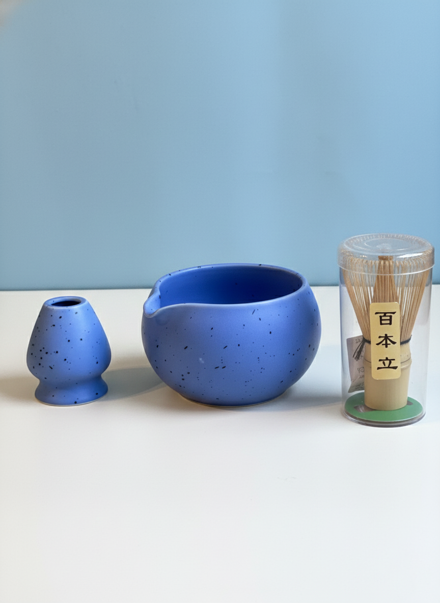 Complete Matcha Tea Set – Sky Blue Edition (5 Pieces)