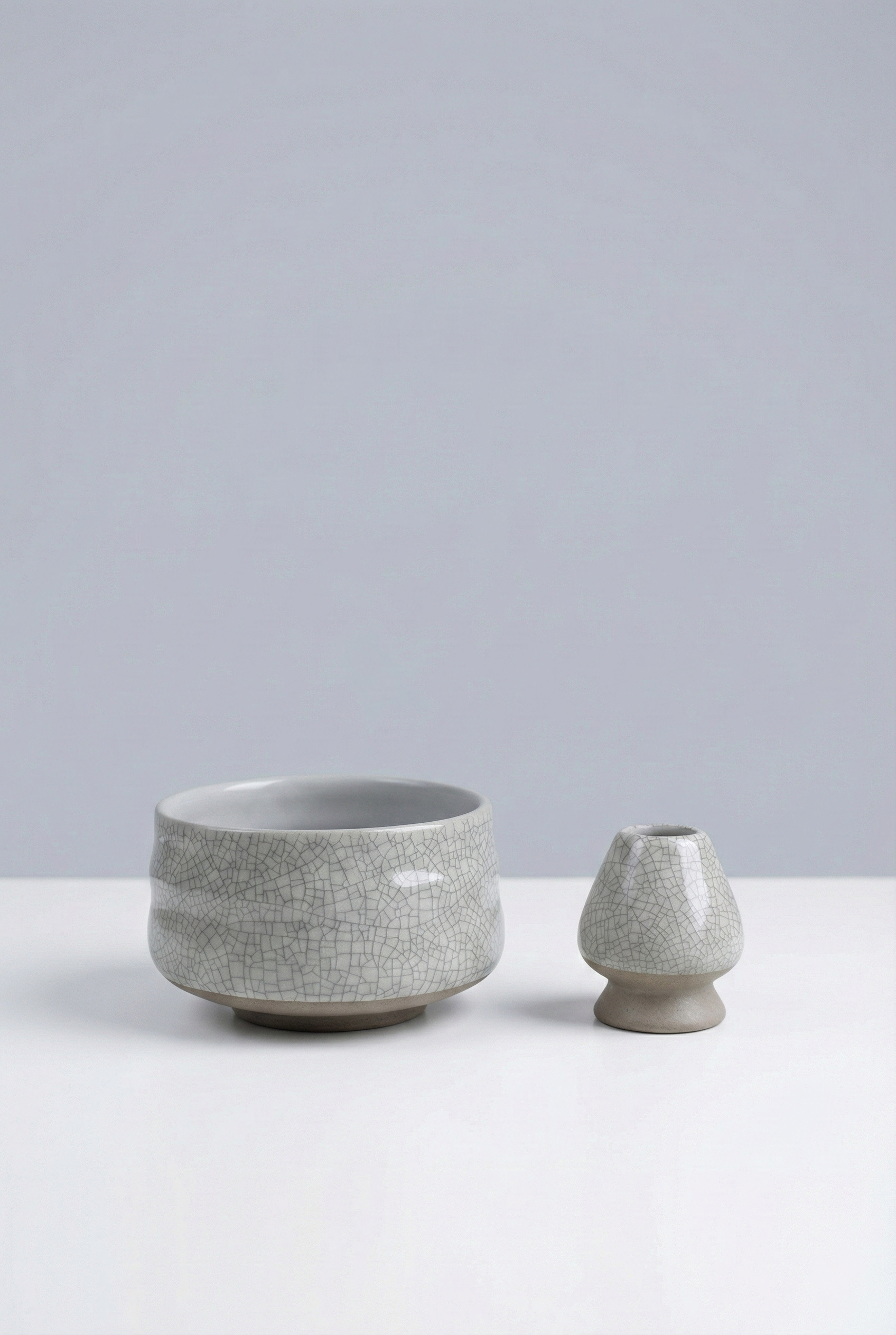 Minimal Crackle Glaze Matcha Ceremony Set, (7 Pieces)