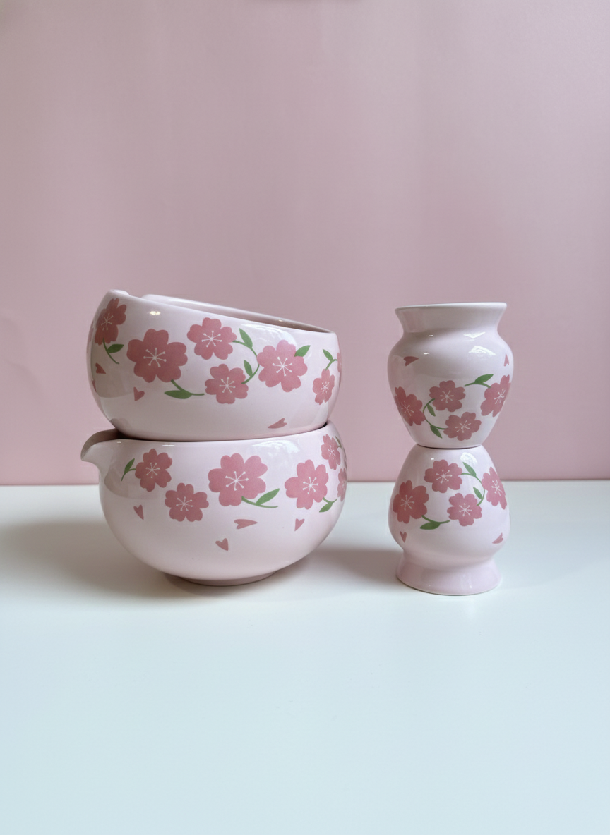 Sakura Pink Matcha Tea Set (5 Piece Edition)
