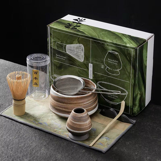 Complete Matcha Tea Set – Rustic Earth Edition