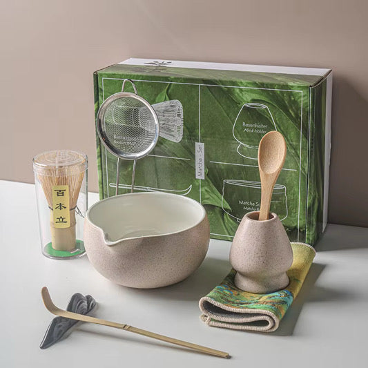Complete Matcha Tea Set – Soft Beige Edition