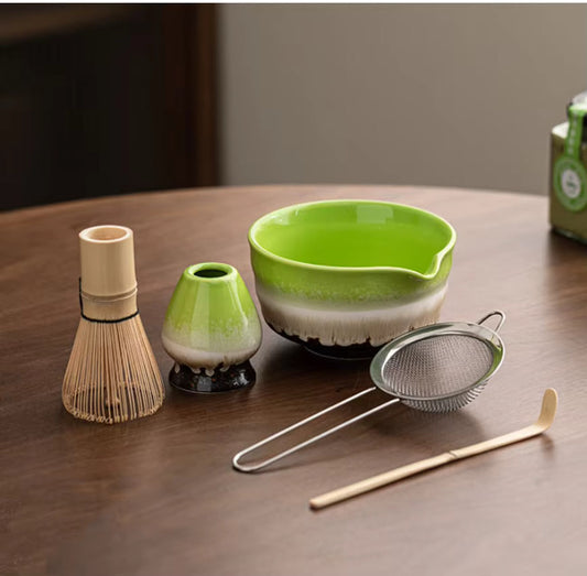 Complete Matcha Tea Set – Green Gradient Edition