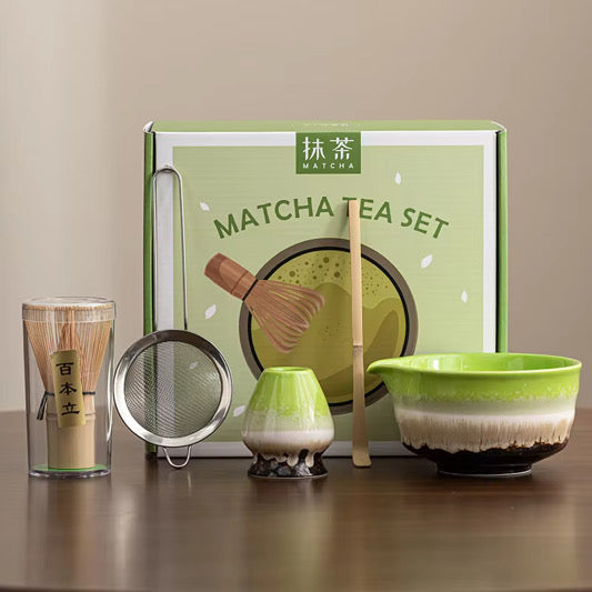 Complete Matcha Tea Set – Green Gradient Edition