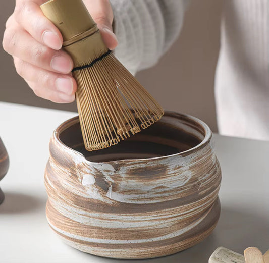 Complete Matcha Tea Set – Rustic Earth Edition